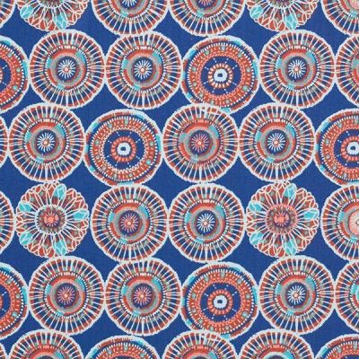 Yeşil Cotton Cretonne Batik-look Mandalas